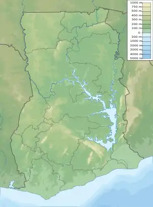 Map showing the location of Bia National Park