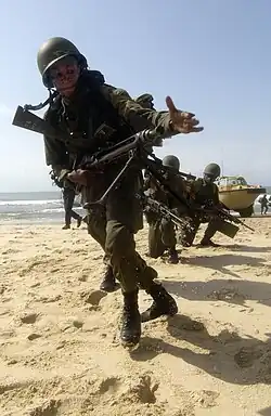 Ghana Army soldiers during a simulated amphibious landing in Southwest Ghana.