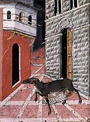 St Stephen Suckled by a Doe (1450) tempera on wood, Santo Stefano alla Lizza