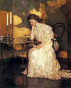 Playing Solitaire oil 1909