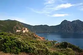 The Genoese fortress and the Gulf of Girolata