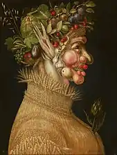 Summer; by Giuseppe Arcimboldo; 1563; oil on panel; 67 x 50.8 cm; Kunsthistorisches Museum (Vienna, Austria)