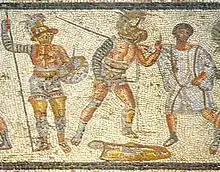 The Zliten mosaic showing gladiators, 2nd century AD