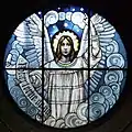 Stained glass window depicting an angel