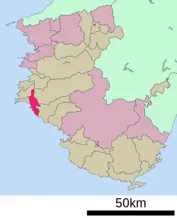 Location of Gobō in Wakayama Prefecture