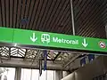 A Metrorail sign in the plaza