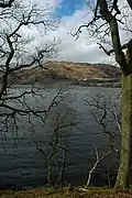 Gowbarrow Fell, seen from the opposite shore of Ullswater.