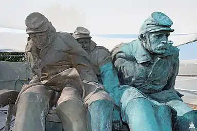 A section of the memorial during the 2015-2016 restoration