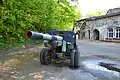 20th-century gun in the fortress yard