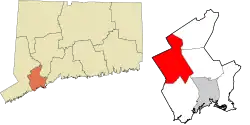 Easton's location within the Greater Bridgeport Planning Region and the state of Connecticut