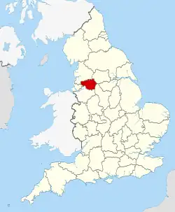 Location of Greater Manchester within England