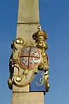 Coats of arms on the Saxon milepost in Grimma, Saxony state