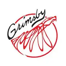 A red line art eagle with the word "Grimsby" at the top