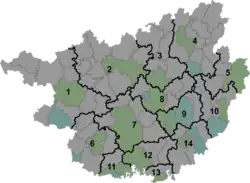 Xiangyang Subdistrict is located in Guangxi