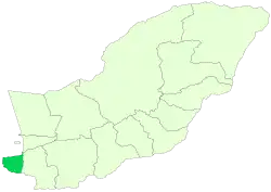 Location of Bandar-e Gaz County in Golestan province