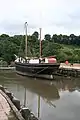 The Garlandstone berthed in Morwellham Quay's Great Dock