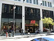 H&M store at the corner of Peel Street.