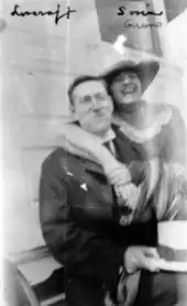 Sonia Green with her arm around Lovecraft in 1921