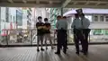 In Mong Kok, CTU in conjunction with HA Employees Alliance at the street booth set up on the footbridge in Mong Kok were issued by police officers to restrict gatherings