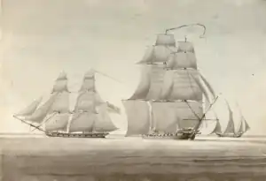 HMS Menelaus (b.1810), centre