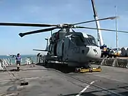 AgustaWestland Merlin HM1 on HMS Monmouth's flight deck