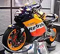 The Repsol Honda RC211V, ridden by Max Biaggi in the 2005 season on display.