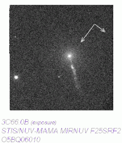 Hubble Legacy Archive Near-UV image of the relativistic jet in 3C 66B