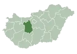 Fejér County within Hungary