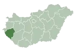 Zala County within Hungary