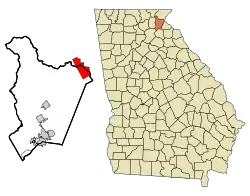 Location in Habersham County and the state of Georgia