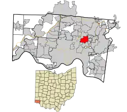 Location in Hamilton County and the state of Ohio.