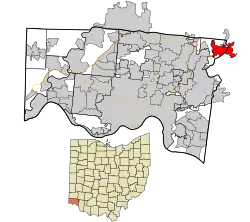 Location in Hamilton County and the state of Ohio.