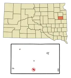 Location in Hamlin County and the state of South Dakota