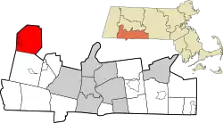 Location in Hampden County in Massachusetts