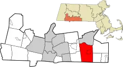 Location in Hampden County in Massachusetts