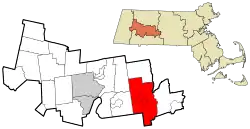 Location in Hampshire County in Massachusetts