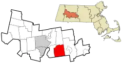 Location in Hampshire County in Massachusetts