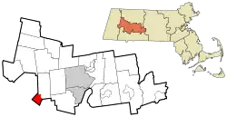 Location in Hampshire County in Massachusetts