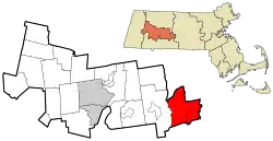 Location in Hampshire County in Massachusetts