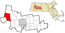 Location in Hampshire County in Massachusetts