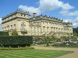 Double Terrace to South Front of Harewood House including retaining Walls and Steps, Flower Bed Surrounds, Fountains, Garden Ornaments and Sculptures