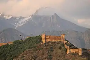 Hari Parbat as seen from downtown Srinagar, Kashmir.