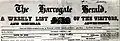 Harrogate Herald masthead, 1857