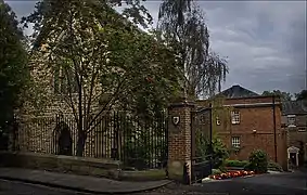 The chapel viewed from outside the college gates