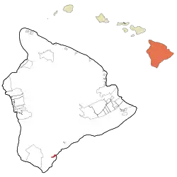 Location in Hawaiʻi County and the state of Hawaiʻi