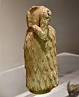 Headless statue of a Sumerian male worshipper, from Khafajah, Iraq, on display at the Sulaymaniyah Museum, Iraq since 1961. The Lost Treasures from Iraq does not mention any status.