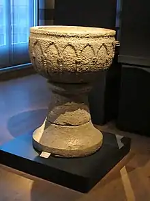 Hedesunda Church font, late 13th century, in Swedish History Museum, Stockholm.