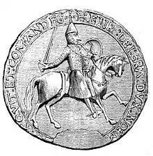 Great Seal of Henry II of England, showing the king as an armed horseman, c. 1154.