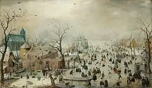 The mute Hendrick Avercamp painted almost exclusively winter scenes of crowds seen from some distance.