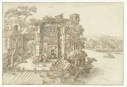 Ruins near a wide river